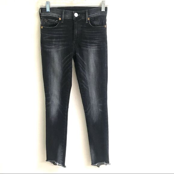 True Religion Halle mid rise super skinny black denim jeans 24 - Picture 1 of 7